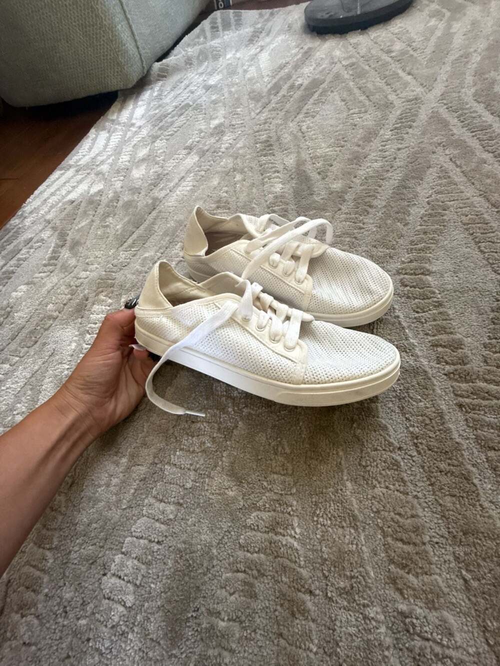 OluKai Pehuea Li Women's White Mesh Slip-On Sneakers